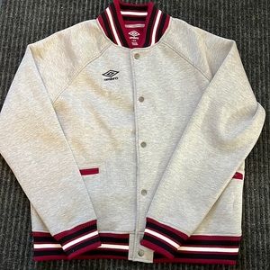 Mens Umbro Jacket Burgundy/ Grey Size Large